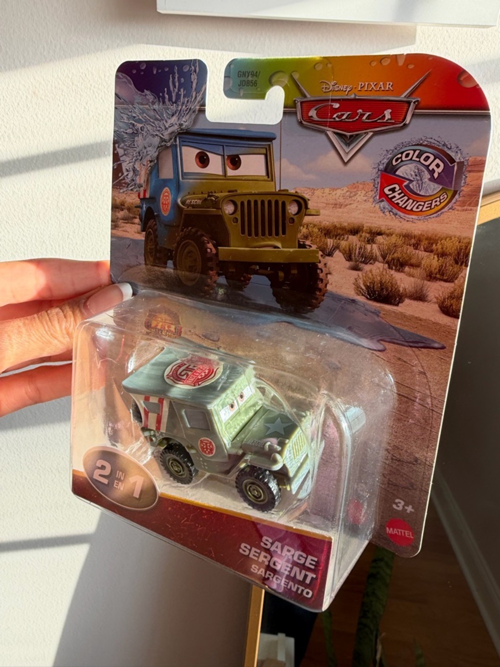 Disney Cars Sarge Color Changer Toy - Olive Green with Red & White Accents